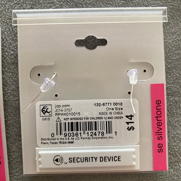 Mixit Sensitive Ears Silvertone Teardrop Shaped Beaded Earrings Set of 2 New - Picture 5 of 5